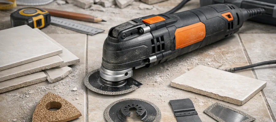 Mit dem Multifunktionswerkzeug Fliesen schneiden und abschleifen: Praxisanleitung